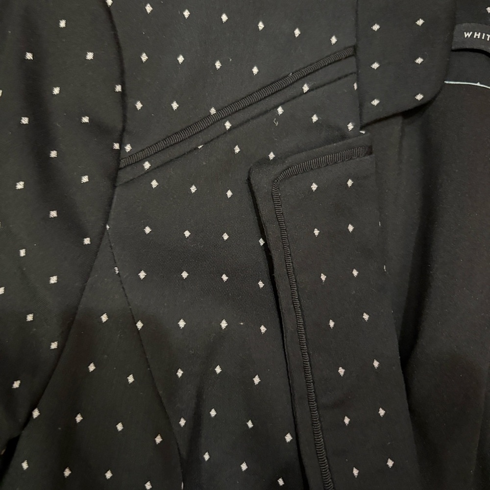 White House Black Market Black Blazer with white polka dots - Picture 6 of 8